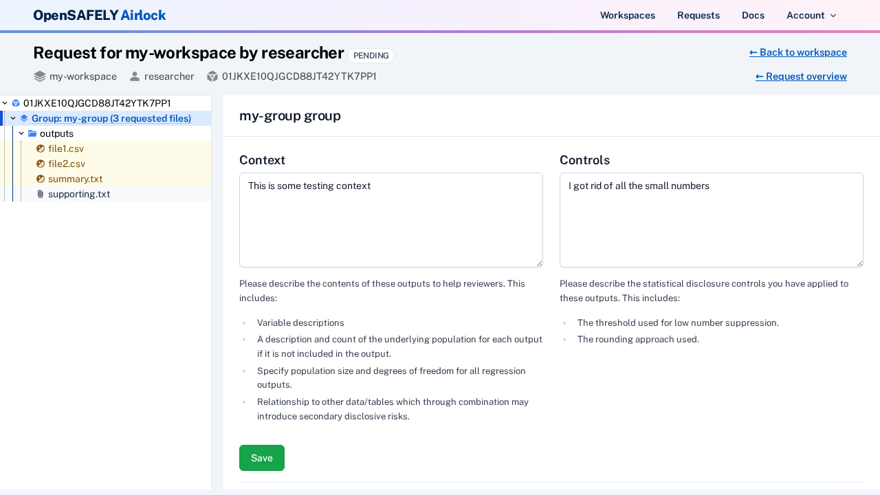 Add context and controls to a file group